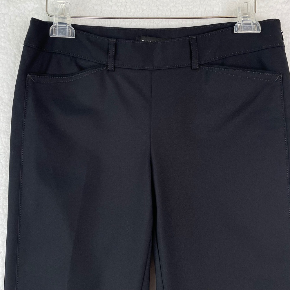 White House Black Market Slim Ankle Pants Black Side Zip Career Trousers Size 6